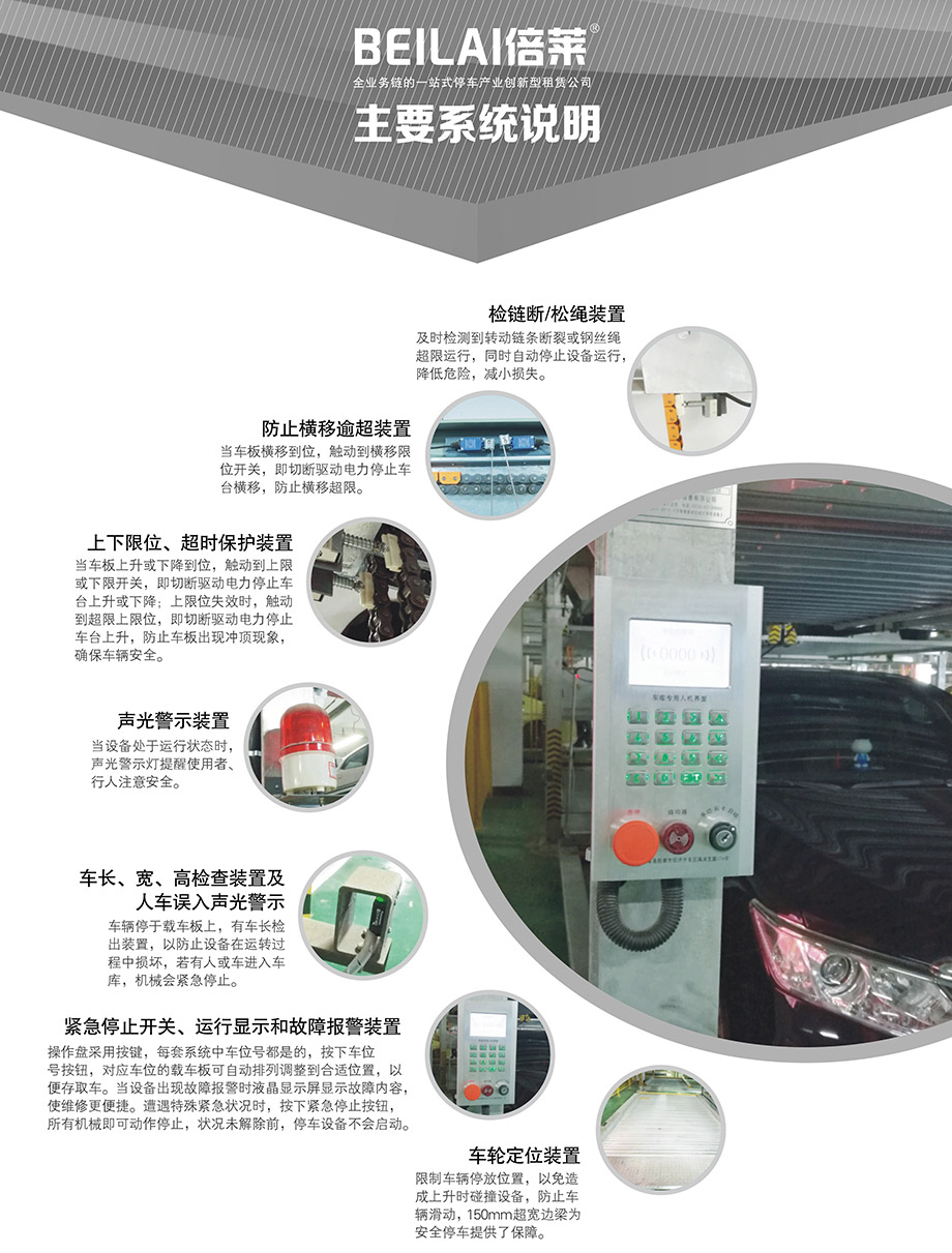 昆明负一正二地坑PSH3D1三层升降横移机械立体停车库主要系统说明