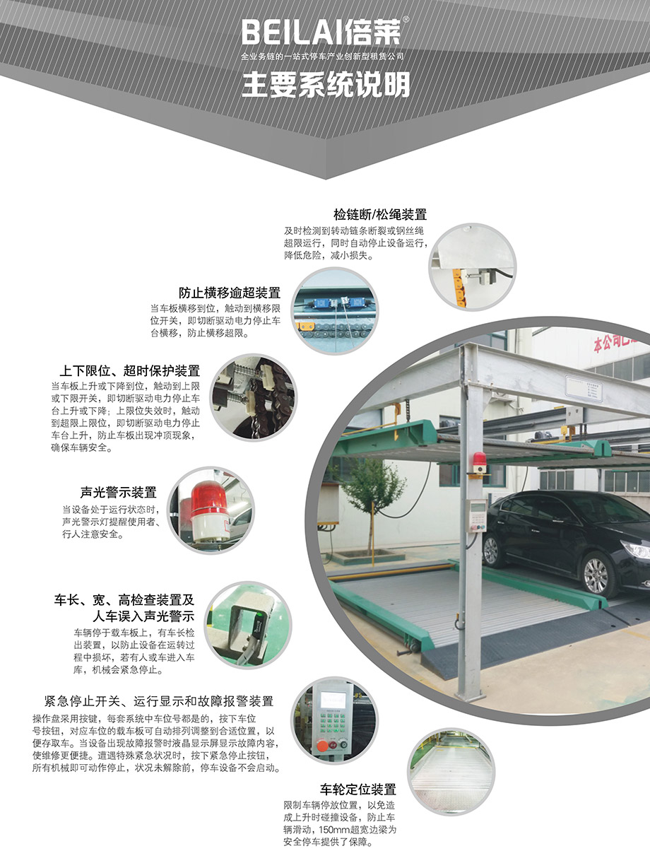 昆明PSH2二层升降横移机械立体停车库主要系统说明